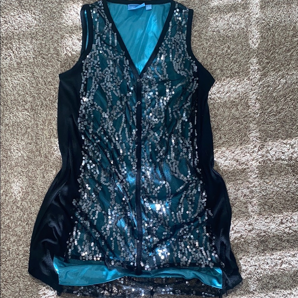 Simply Vera Vera Wang Black Sheath Mini Dress V-Neck Sleeveless